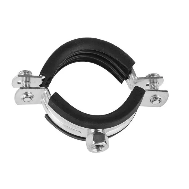 Хомут оцинкованный с резинкой  Ду  80 (3) D  87-92 с гайкой M10